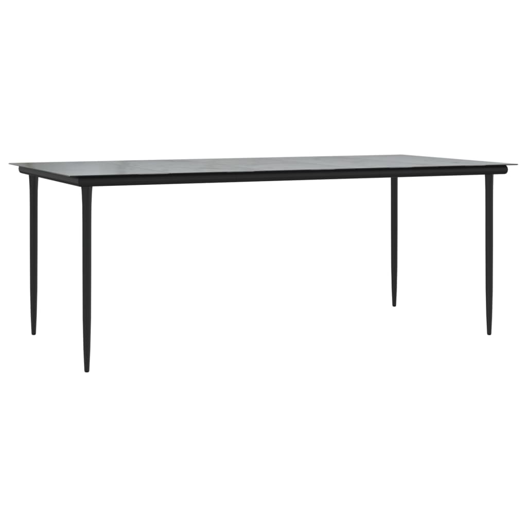 vidaXL Juego de comedor para jardín 9 piezas acero y textilene negro