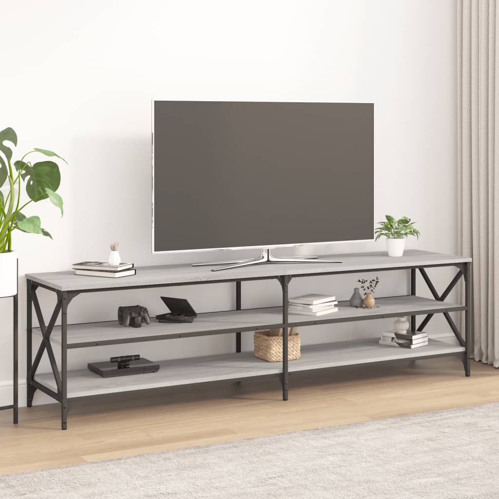 vidaXL Mueble para TV madera contrachapada gris Sonoma 180x40x50 cm