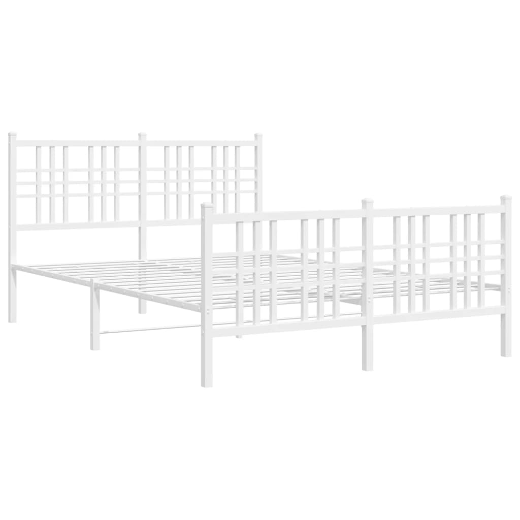 vidaXL Estructura cama sin colchón con estribo metal blanco 140x200 cm