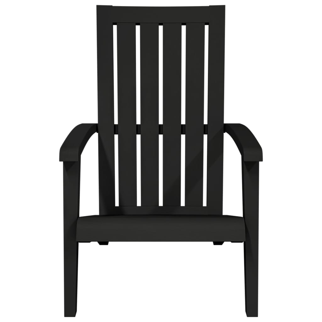 vidaXL Silla de jardín Adirondack polipropileno negro