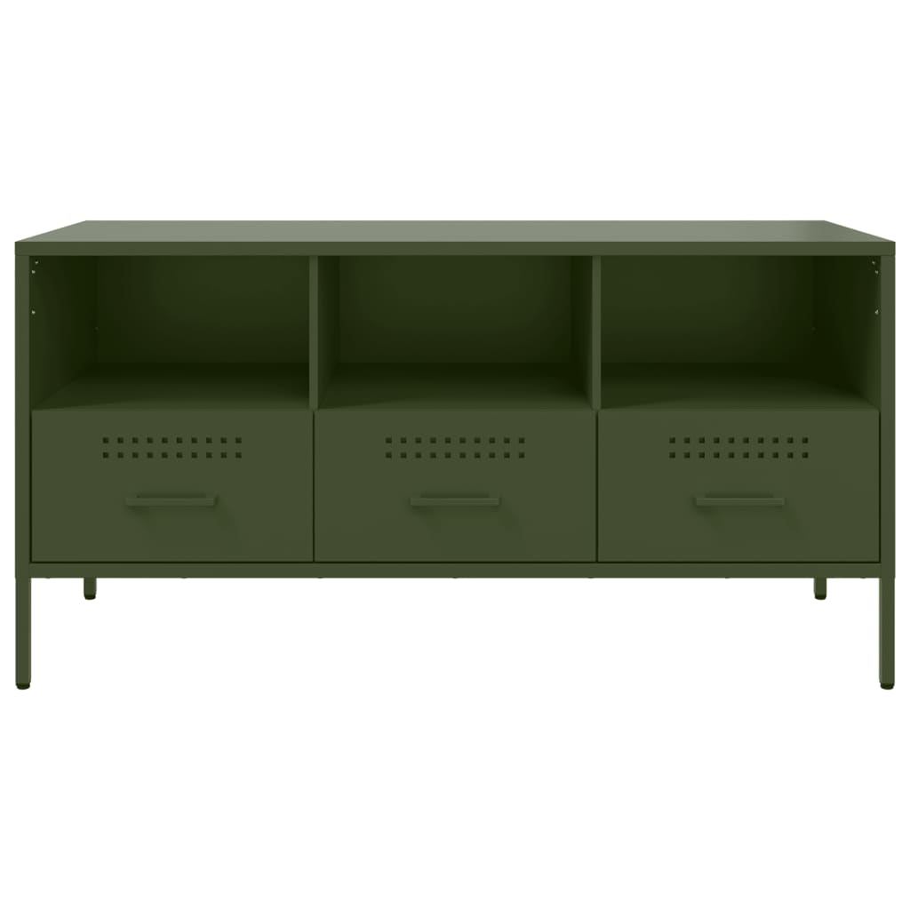 vidaXL Mueble para TV acero verde oliva 100,5x39x50,5 cm