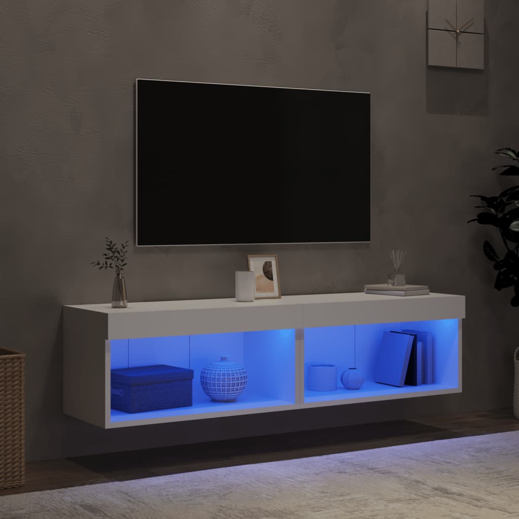 vidaXL Muebles para TV con luces LED 2 uds blanco 60x30x30 cm