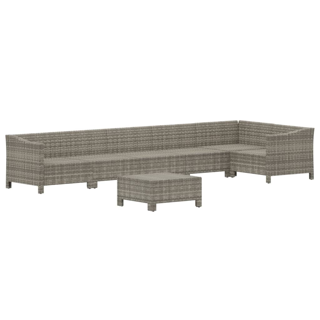 vidaXL Set de muebles de jardín 7 pzas y cojines ratán sintético gris