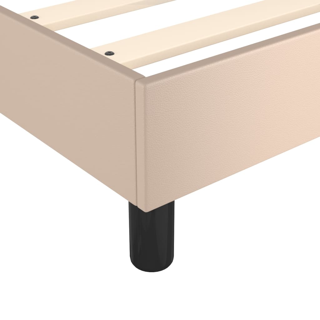 vidaXL Estructura de cama de cuero sintético capuchino 200x200 cm