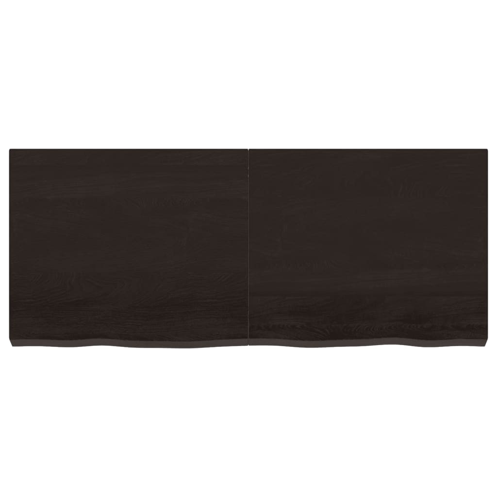 vidaXL Encimera de baño madera tratada marrón oscuro 120x50x(2-6) cm