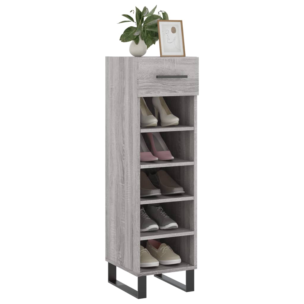 vidaXL Zapatero madera de ingeniería gris Sonoma 30x35x105 cm