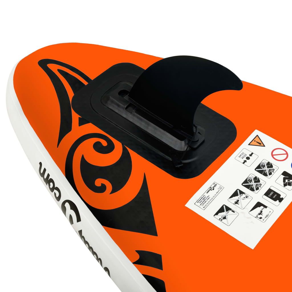 vidaXL Juego de tabla de paddle surf inflable naranja 305x76x15 cm