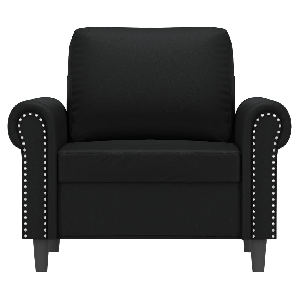 vidaXL Sillón cuero sintético negro 60 cm