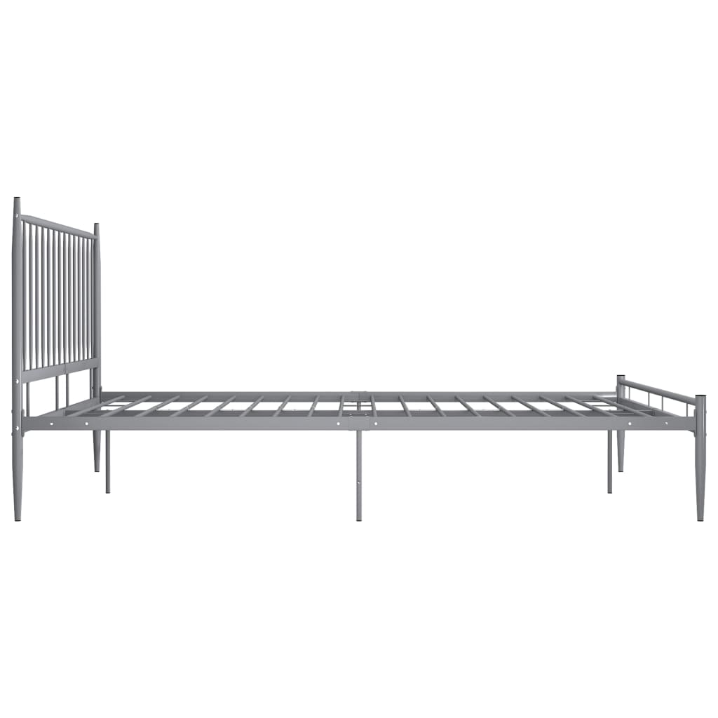 vidaXL Estructura de cama sin colchón metal gris 140x200 cm