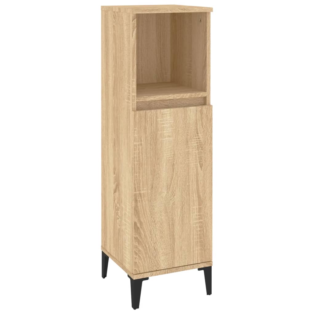 vidaXL Armario de baño madera contrachapada roble Sonoma 30x30x100 cm