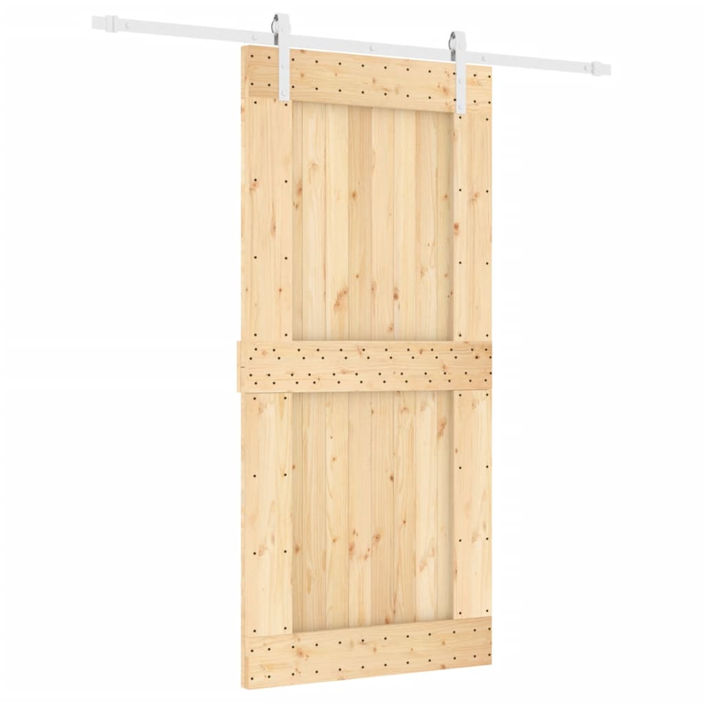 vidaXL Puerta corredera con herrajes madera maciza de pino 95x210 cm