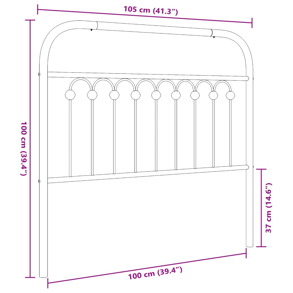 vidaXL Cabecero de metal blanco 100 cm