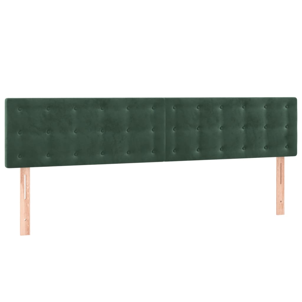 vidaXL Cabeceros 2 unidades de terciopelo verde oscuro 100x5x78/88 cm