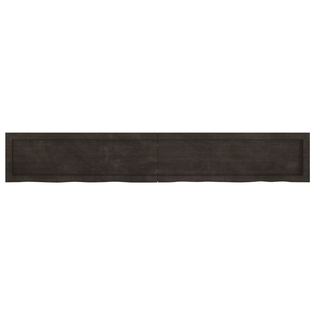 vidaXL Estante pared madera roble tratada marrón oscuro 180x30x(2-4)cm