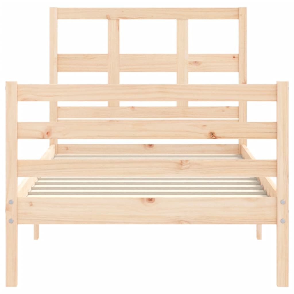 vidaXL Estructura de cama con cabecero madera maciza 100x200 cm