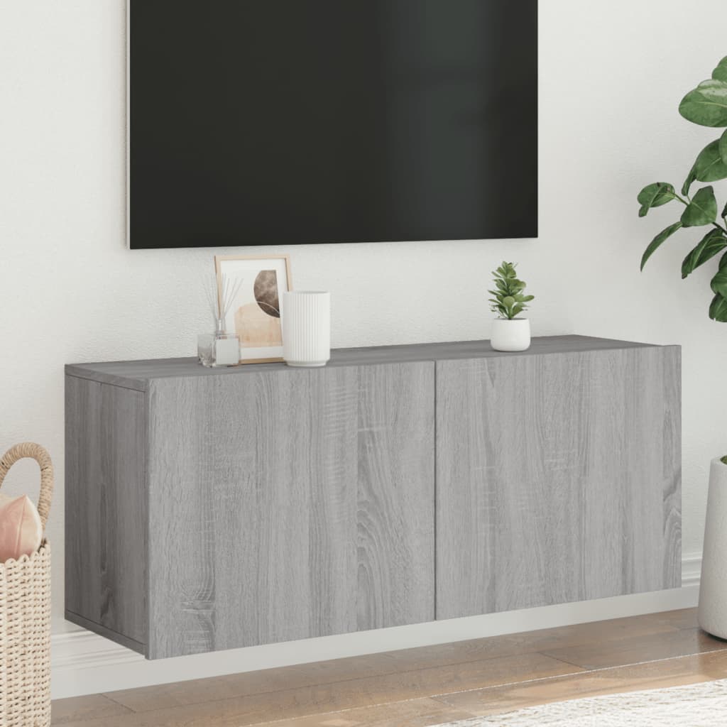 vidaXL Mueble para TV de pared gris Sonoma 100x30x41 cm