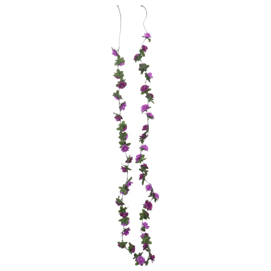 vidaXL Guirnaldas de flores de Navidad 6 uds morado claro 240 cm