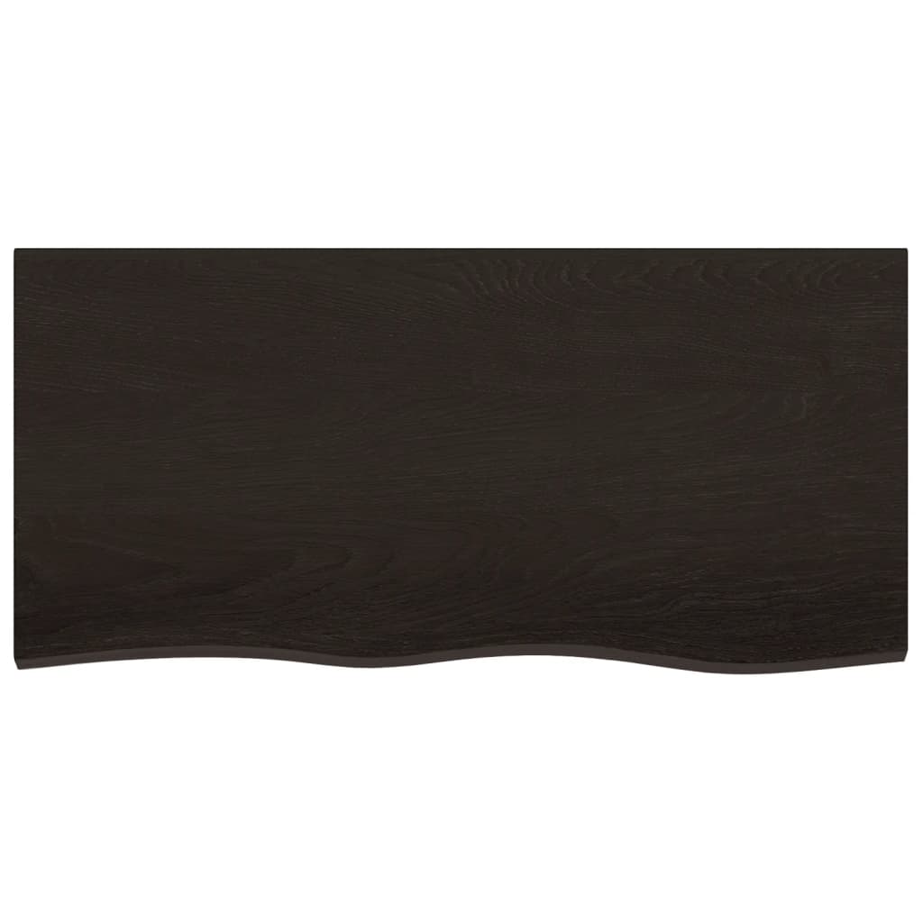 vidaXL Tablero mesa madera roble tratada marrón oscuro 100x50x(2-4) cm