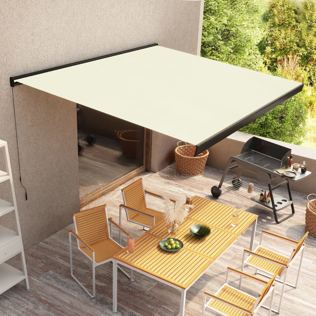 vidaXL Toldo de carrete manual color crema 300x250 cm