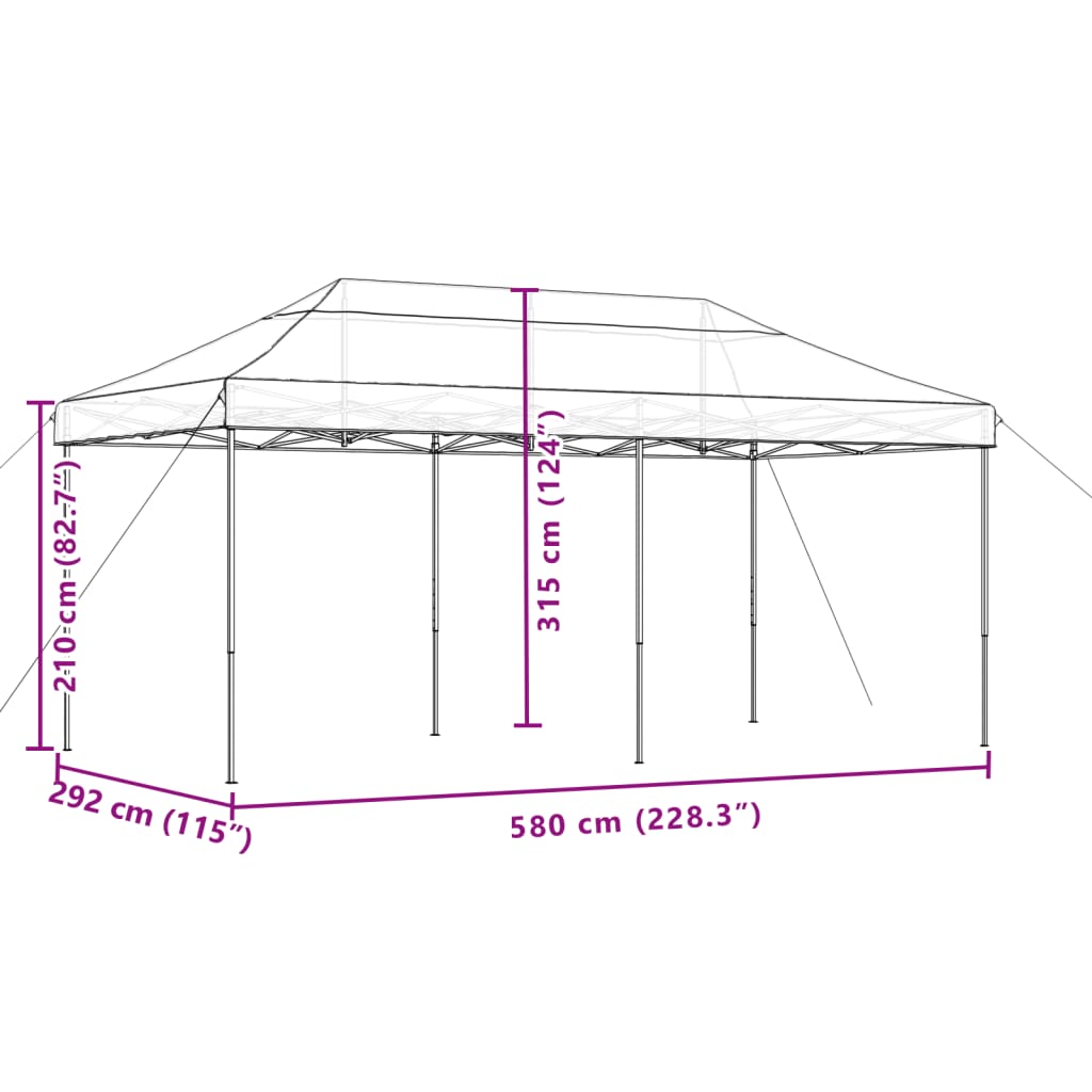 vidaXL Tienda de fiesta plegable Pop-Up naranja 580x292x315 cm