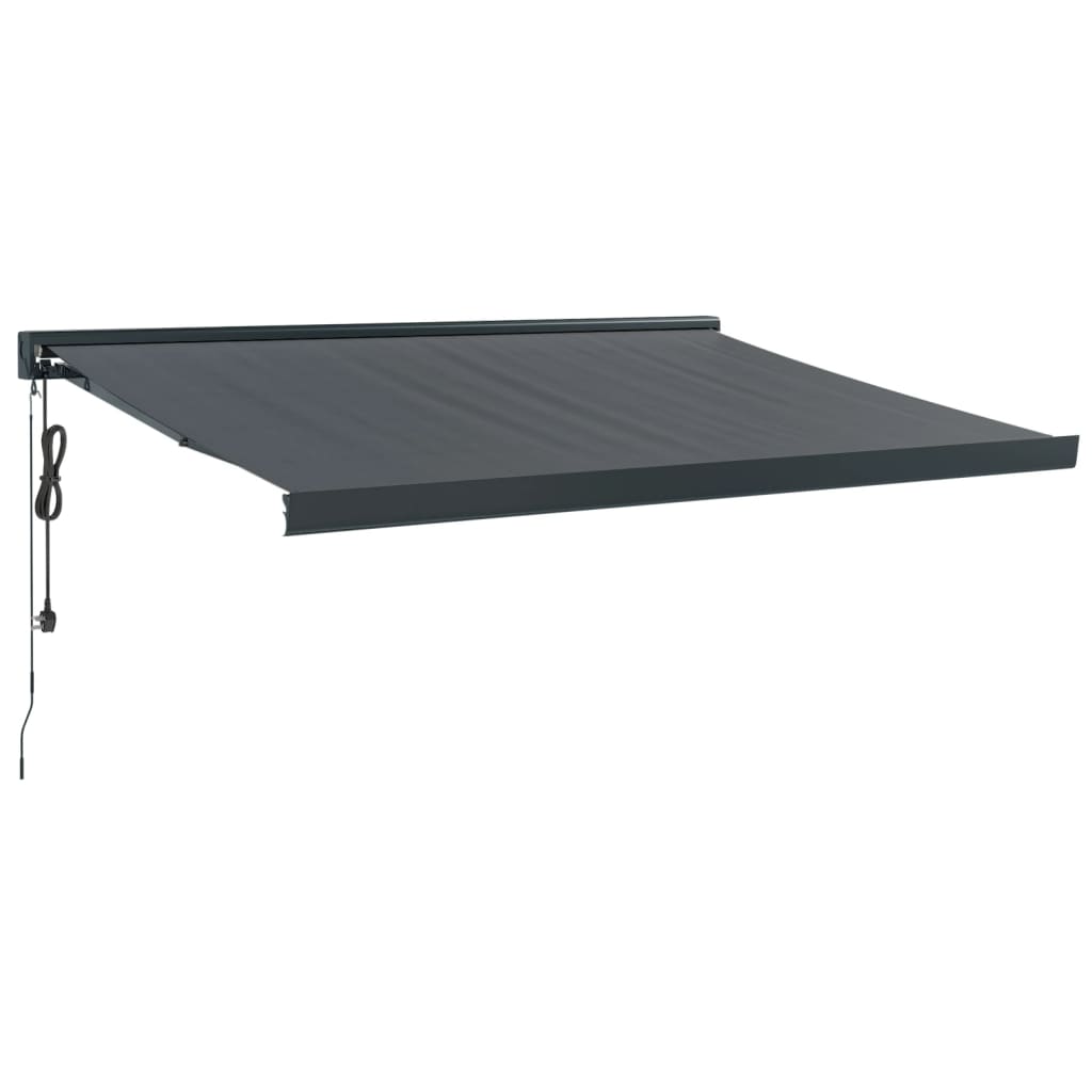 vidaXL Toldo retráctil aluminio y tela gris antracita 3,5x2,5 m