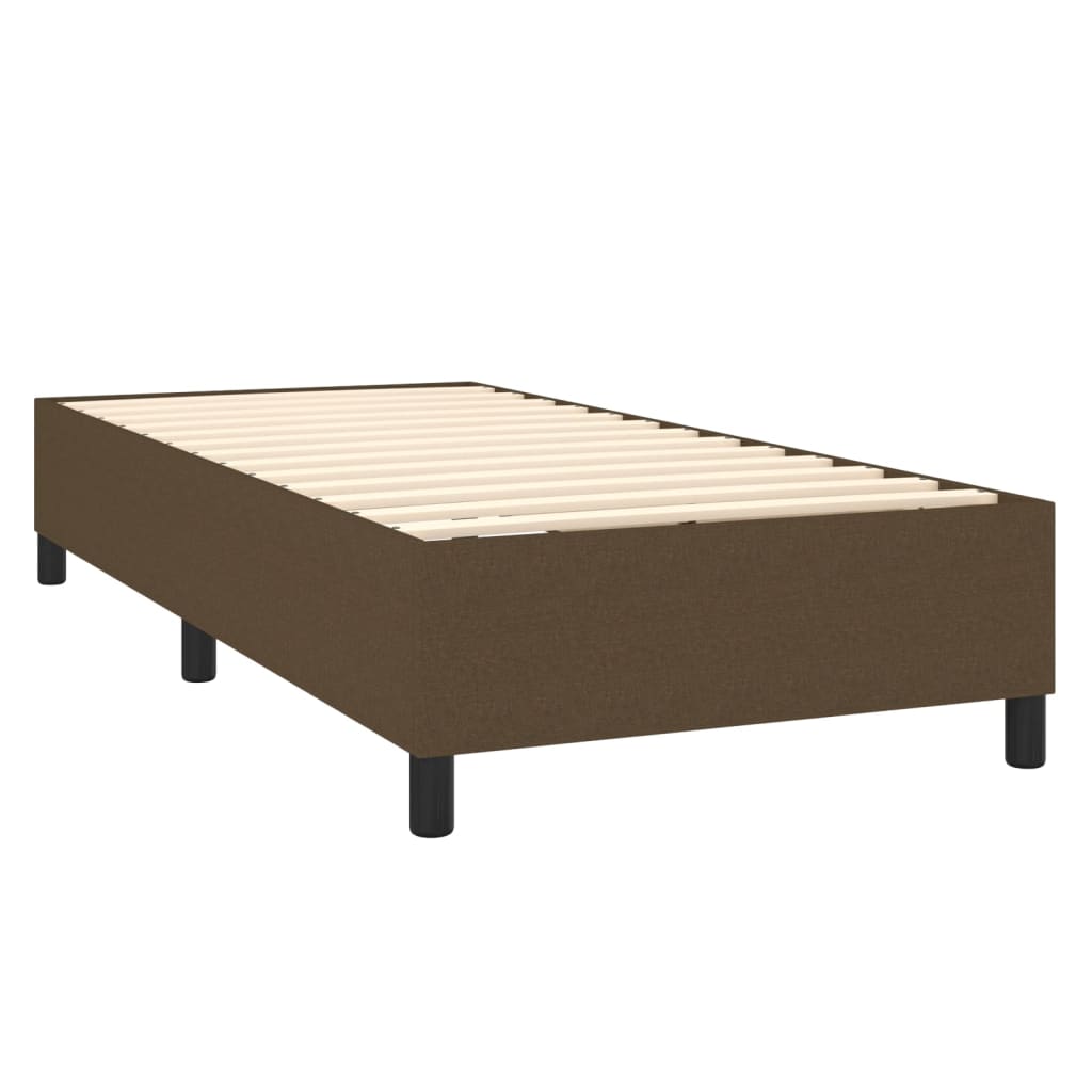 vidaXL Cama box spring con colchón tela marrón oscuro 80x200 cm