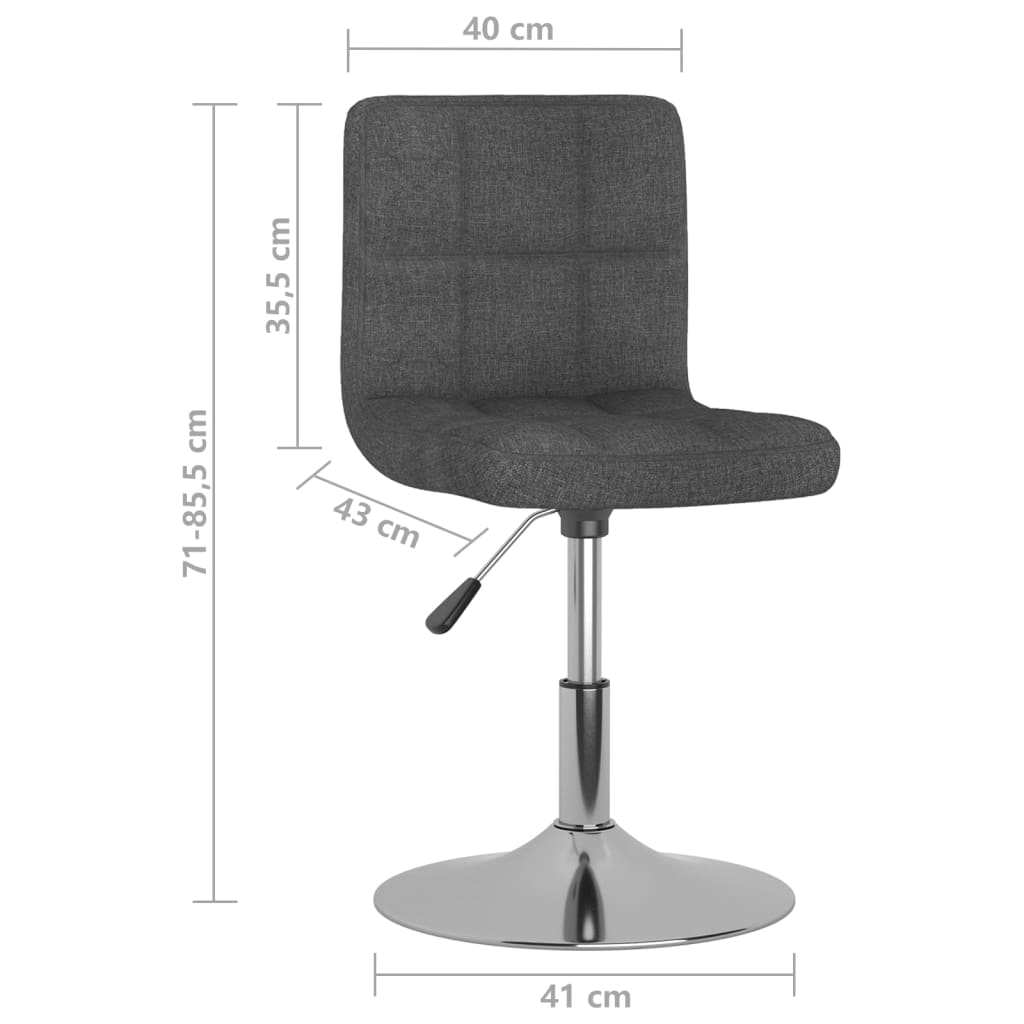 vidaXL Sillas de comedor giratorias 4 unidades tela gris oscuro