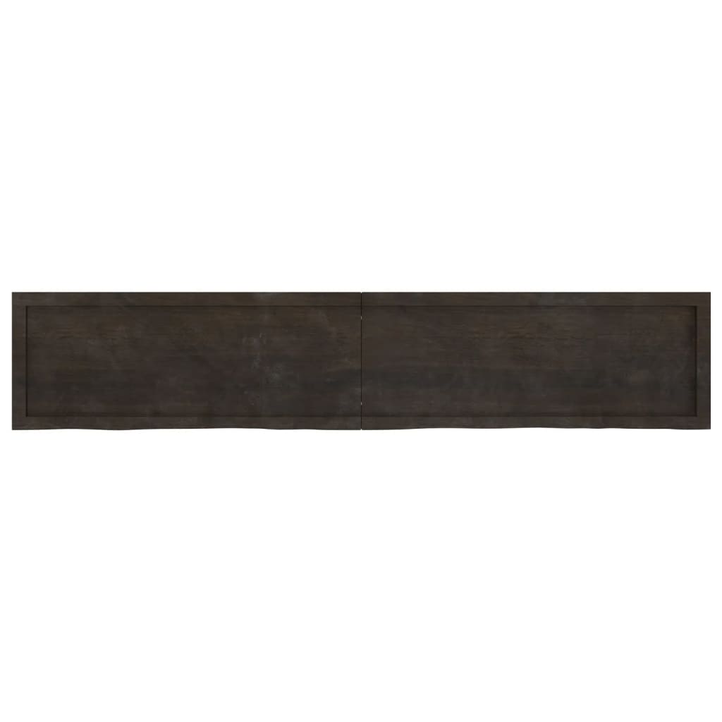 vidaXL Encimera de baño madera tratada marrón oscuro 200x40x(2-4) cm