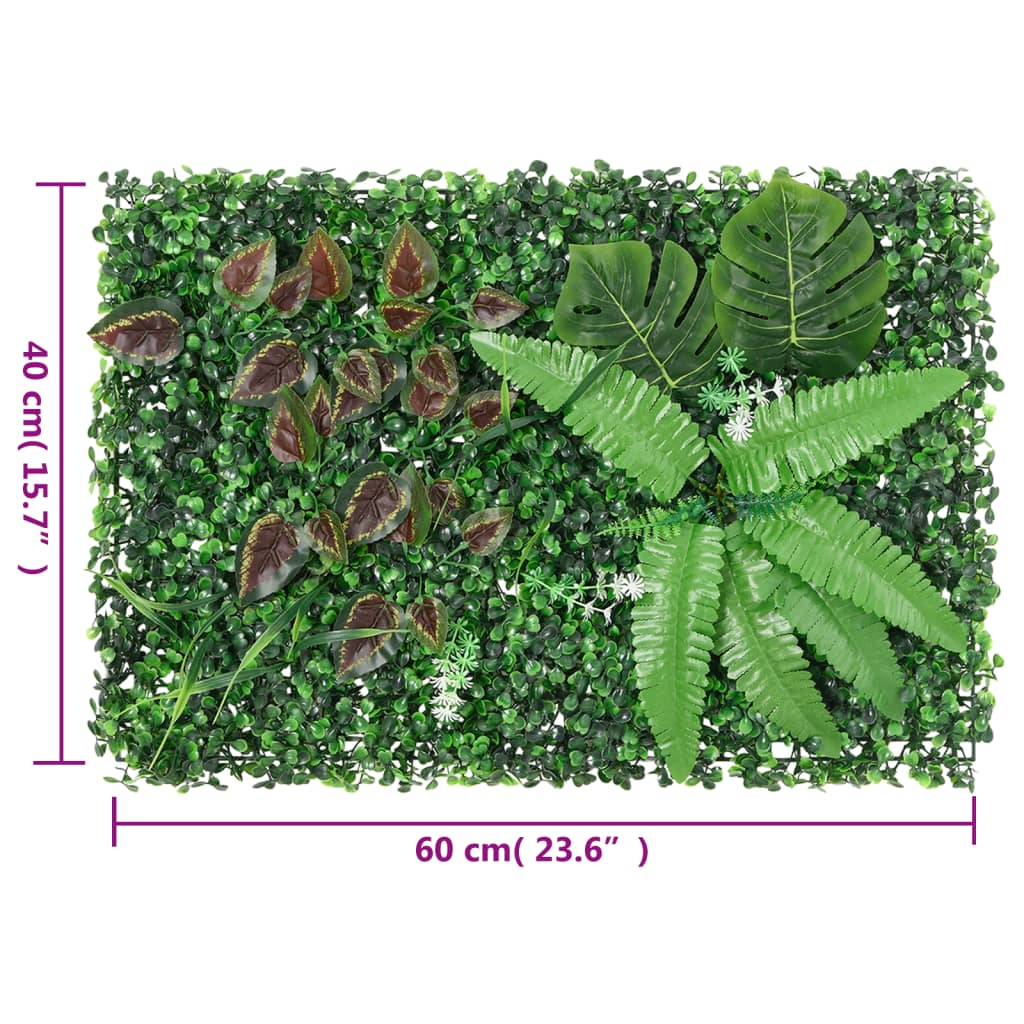  Valla de plantas artificiales 6 uds verde 40x60 cm