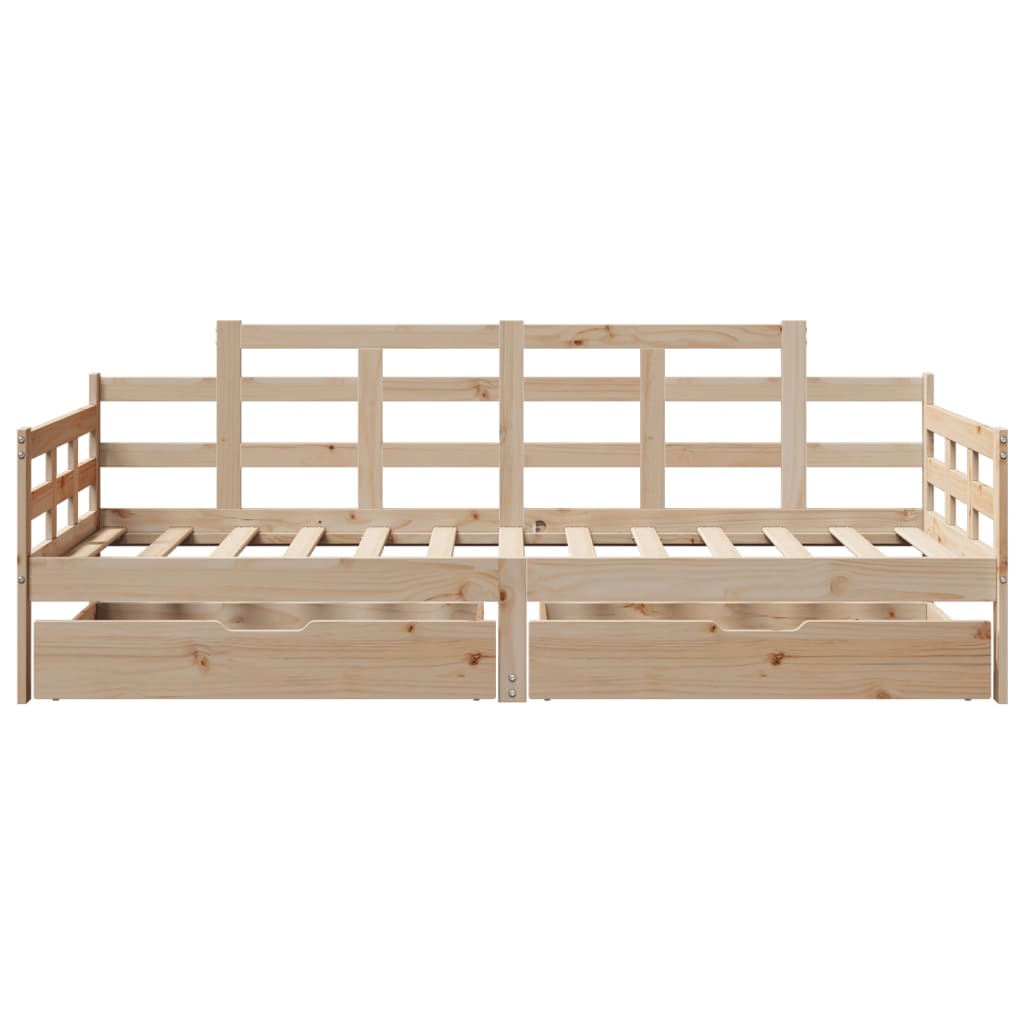 vidaXL Sofá cama con cajones madera maciza de pino 80x200 cm