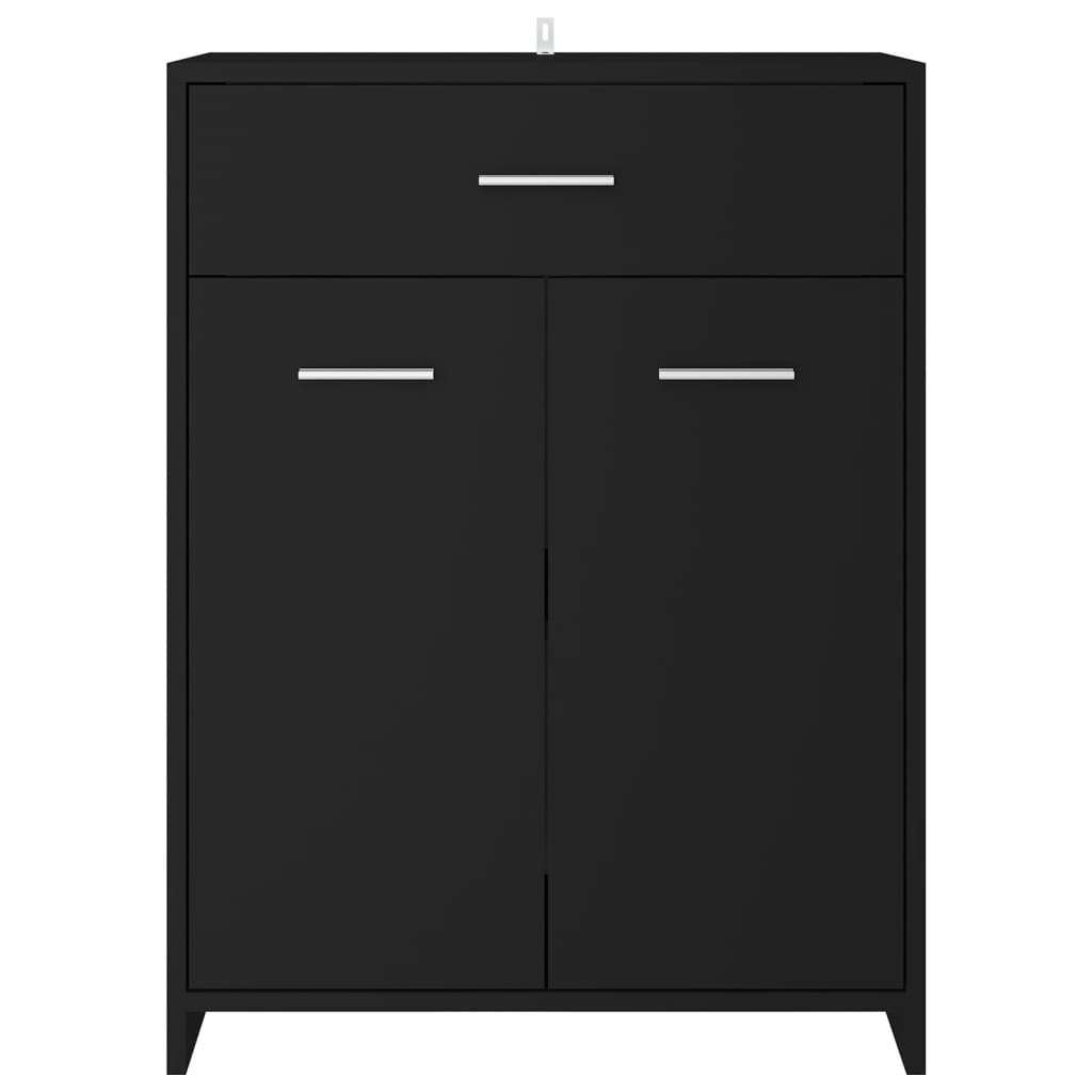 vidaXL Juego de muebles de baño 4 piezas negro