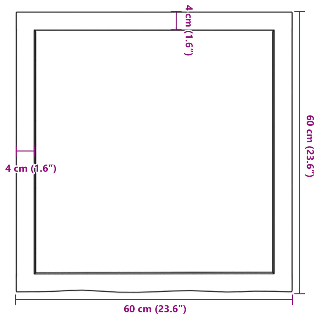 vidaXL Estante de pared madera maciza roble sin tratar 60x60x(2-6) cm