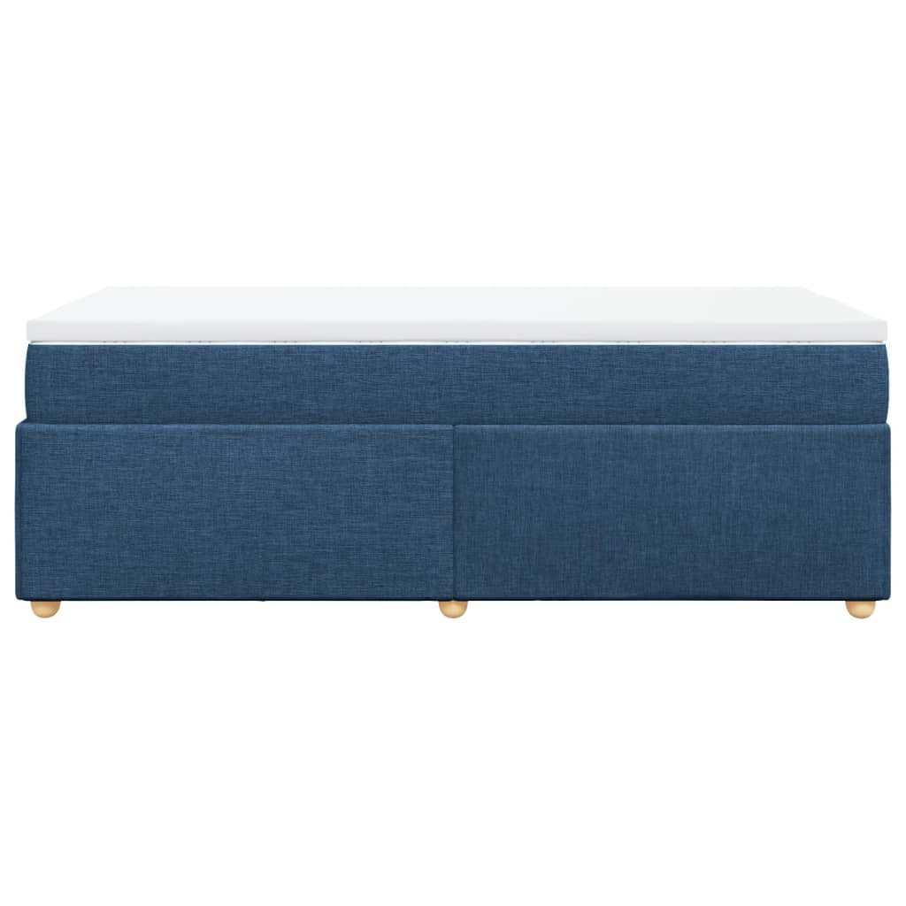 vidaXL Cama box spring con colchón tela azul 90x200 cm