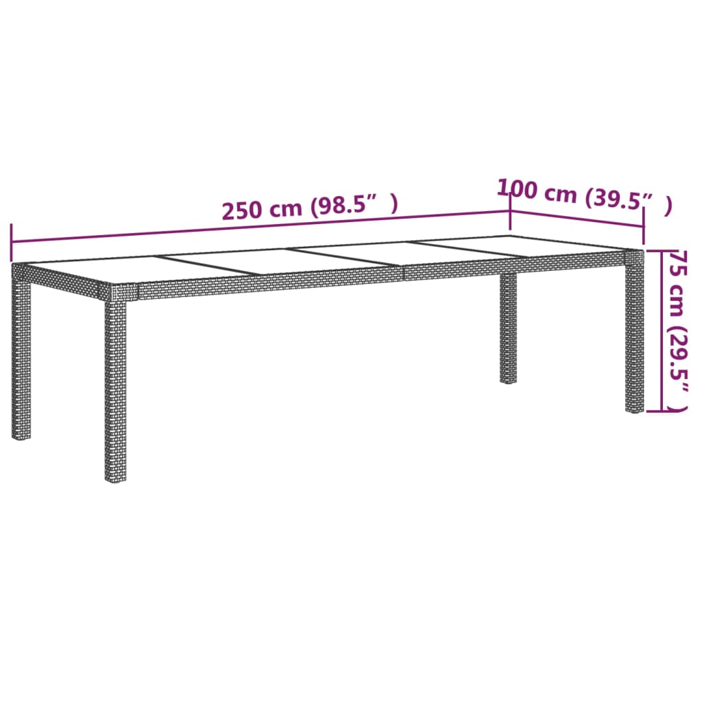 vidaXL Set comedor de jardín 9 piezas y cojines ratán sintético negro