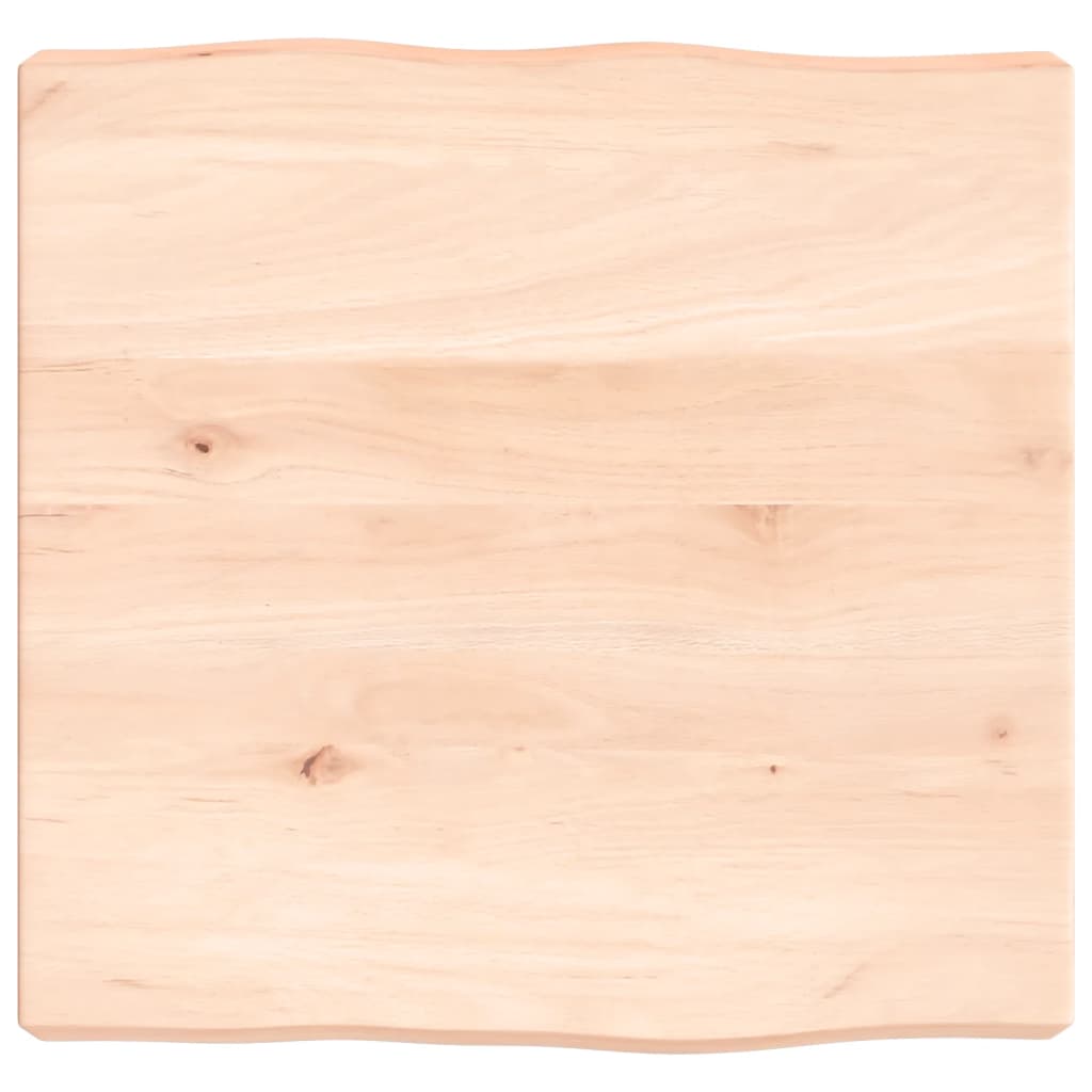 vidaXL Tablero de mesa madera maciza borde natural 40x40x(2-6) cm