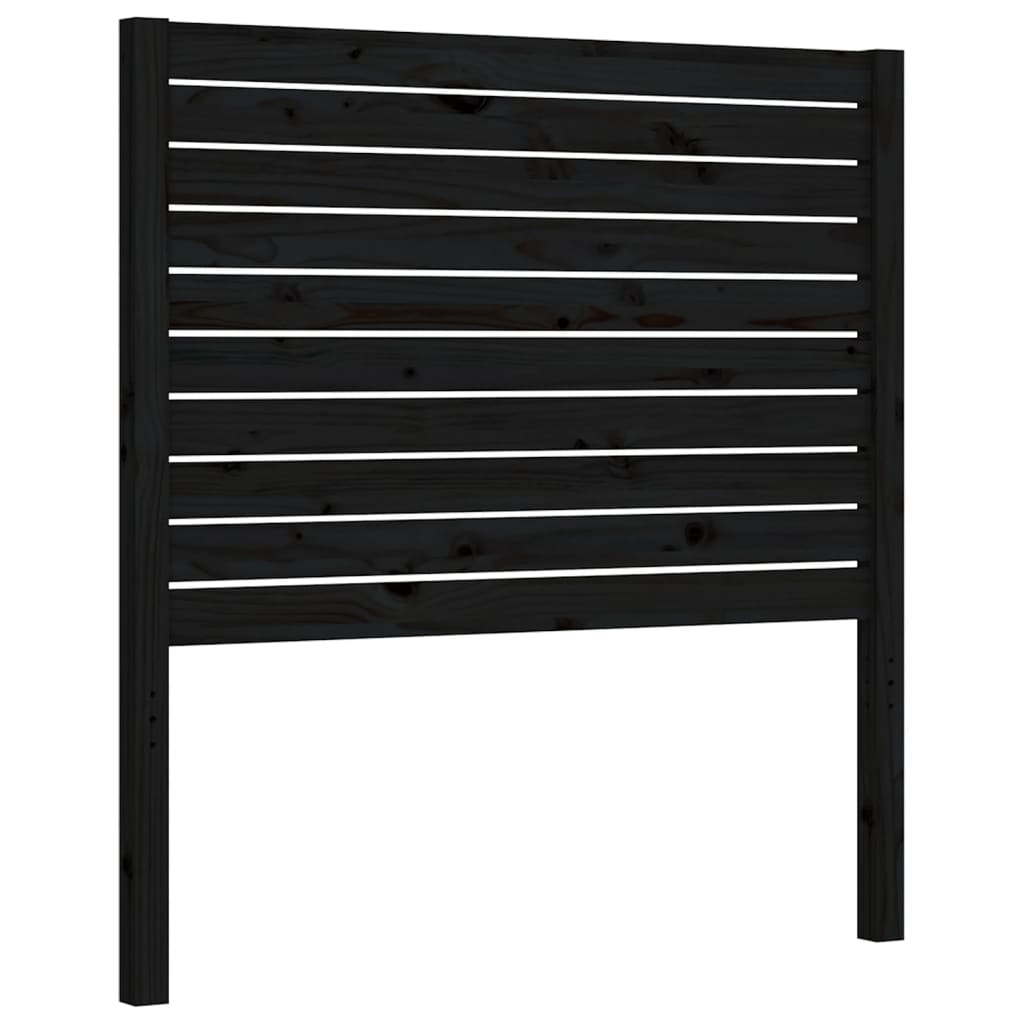 vidaXL Estructura de cama con cabecero madera maciza negro 90x200 cm