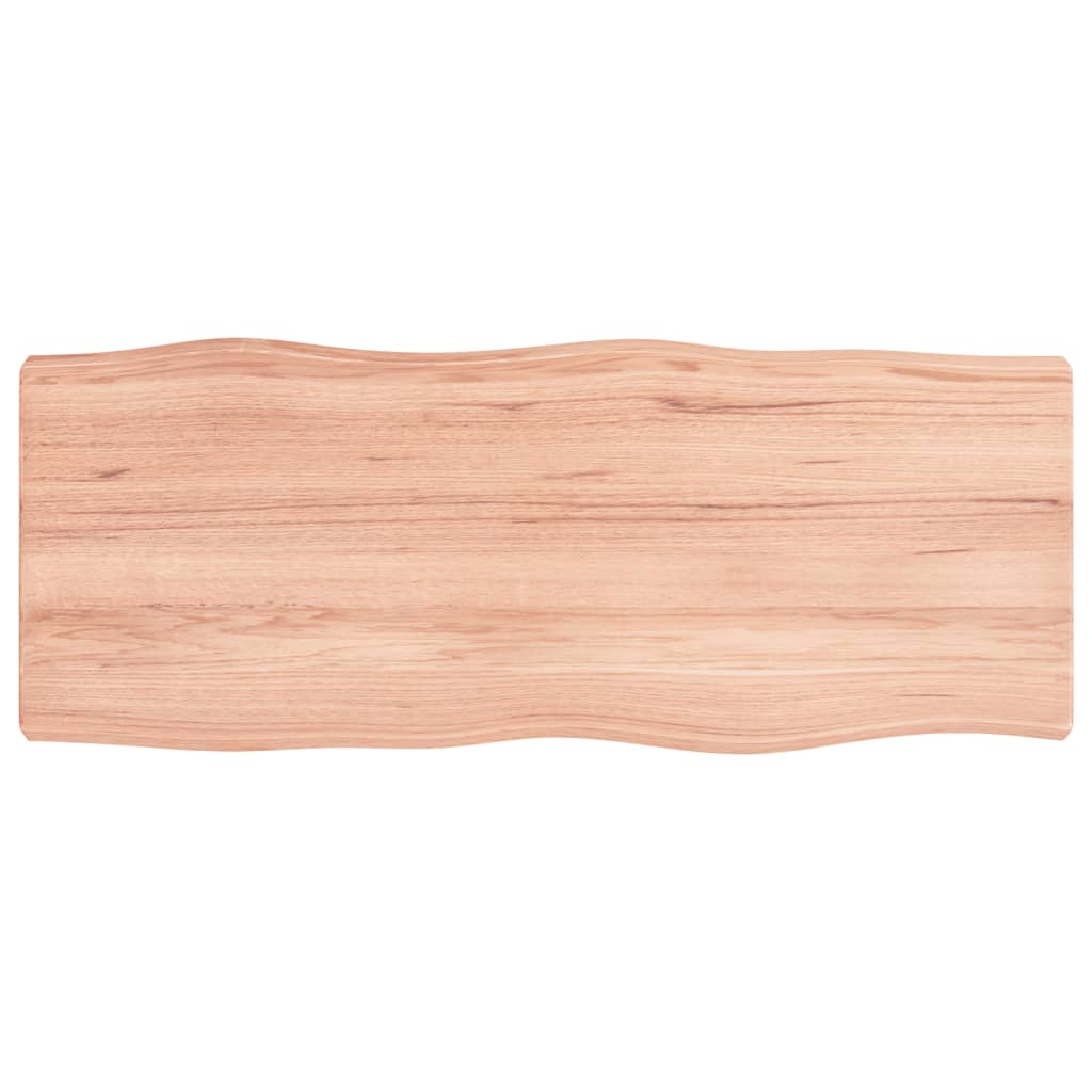 vidaXL Tablero mesa madera tratada borde natural marrón 100x40x(2-6)cm