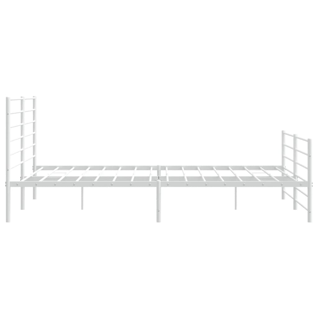 vidaXL Estructura cama sin colchón con estribo metal blanco 180x200 cm