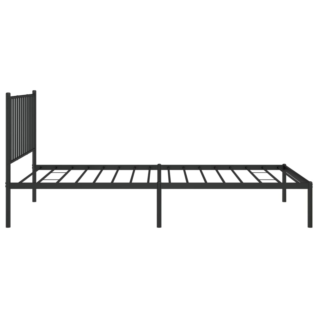 vidaXL Estructura cama sin colchón con cabecero metal negro 100x200 cm