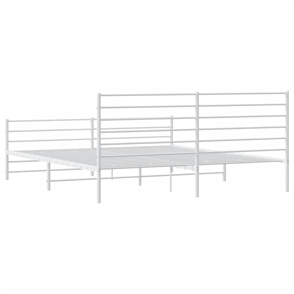 vidaXL Estructura cama sin colchón con estribo metal blanco 200x200 cm