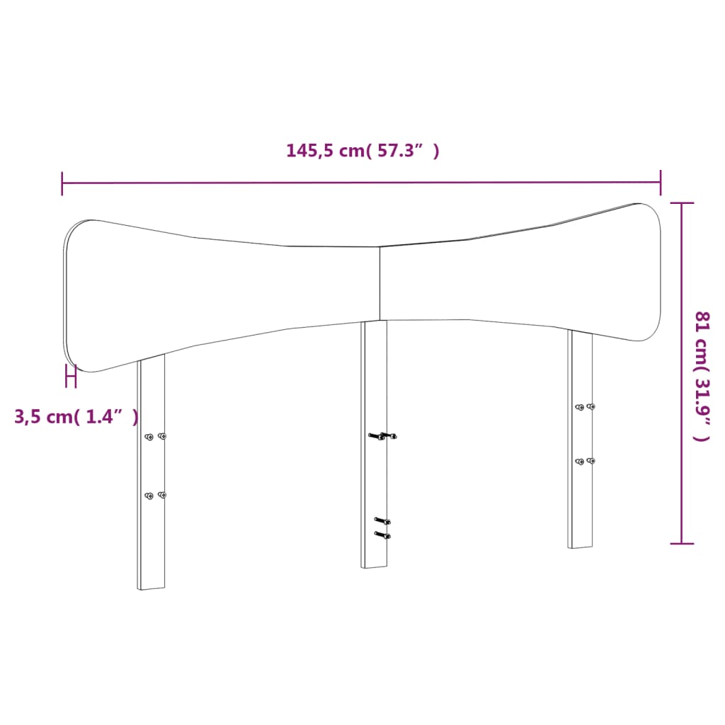 vidaXL Cabecero de cama madera maciza de pino blanco 140 cm