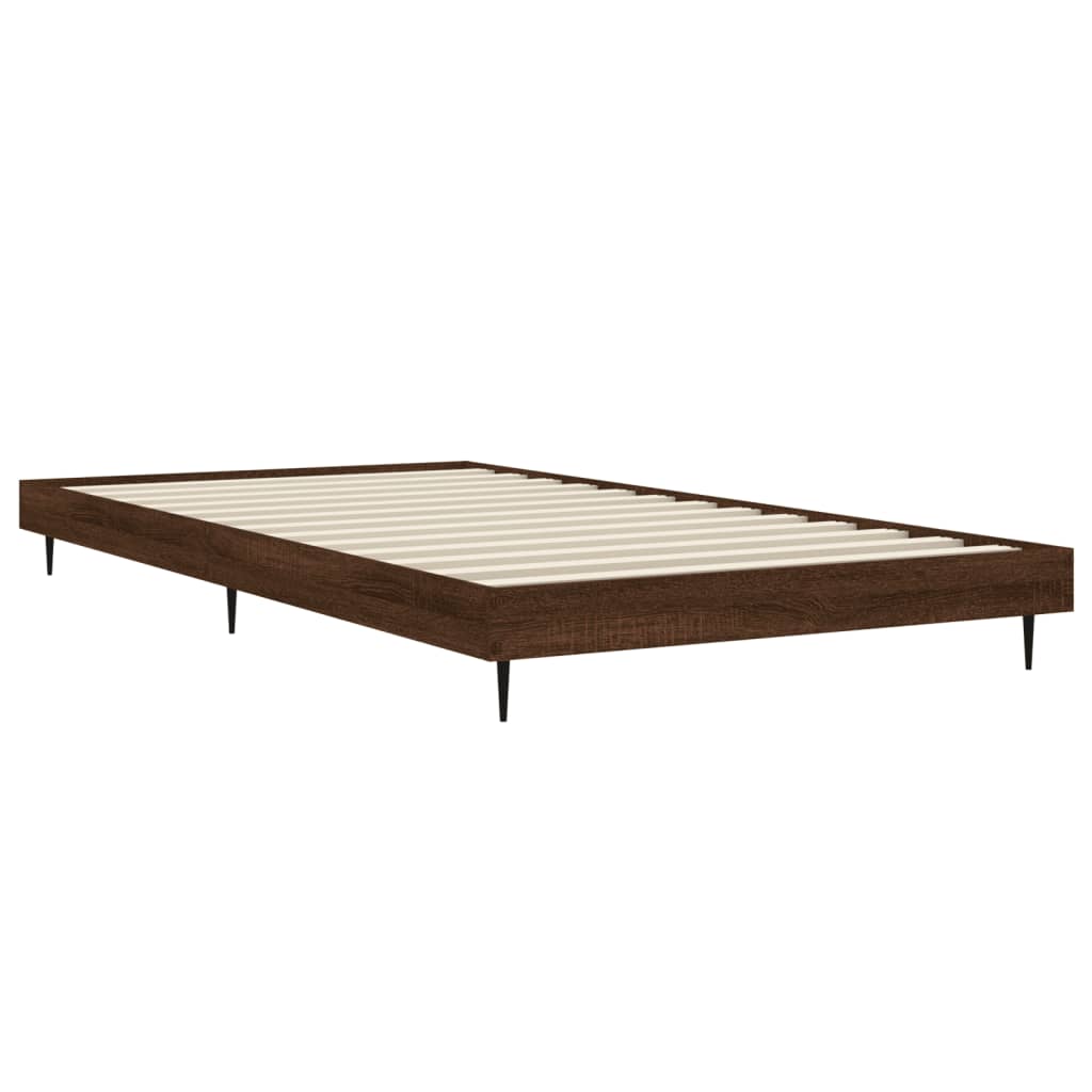 vidaXL Estructura de cama sin colchón madera marrón roble 90x190 cm