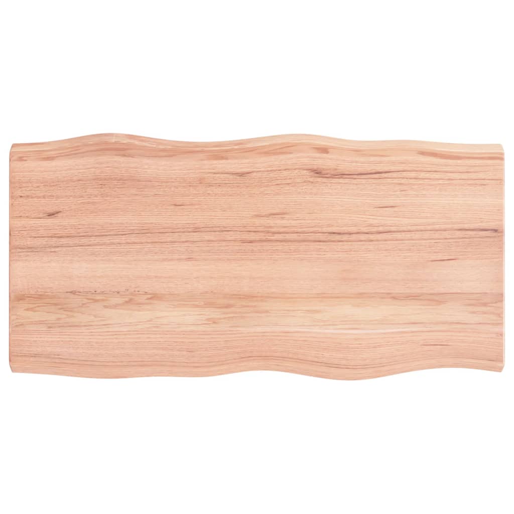 vidaXL Tablero mesa madera tratada borde natural marrón 100x50x(2-4)cm