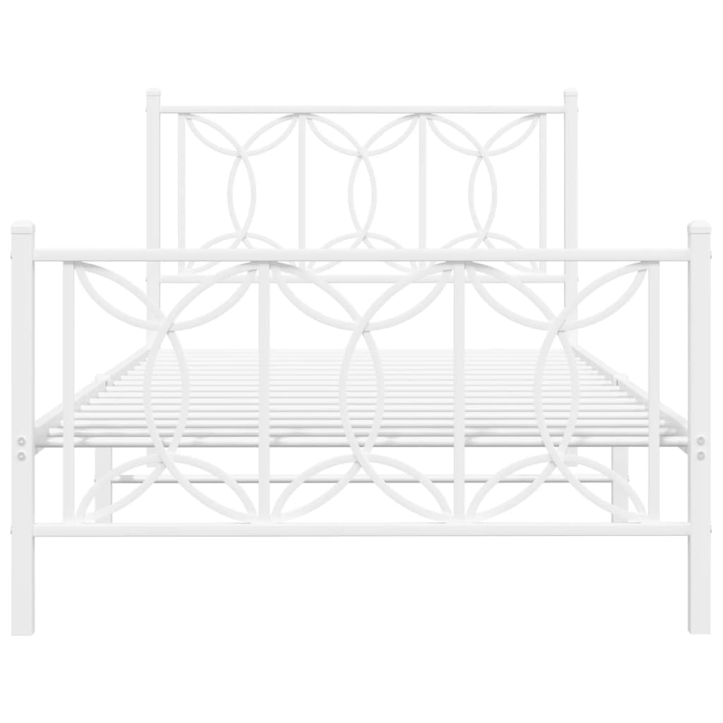 vidaXL Estructura cama sin colchón con estribo metal blanco 100x200 cm