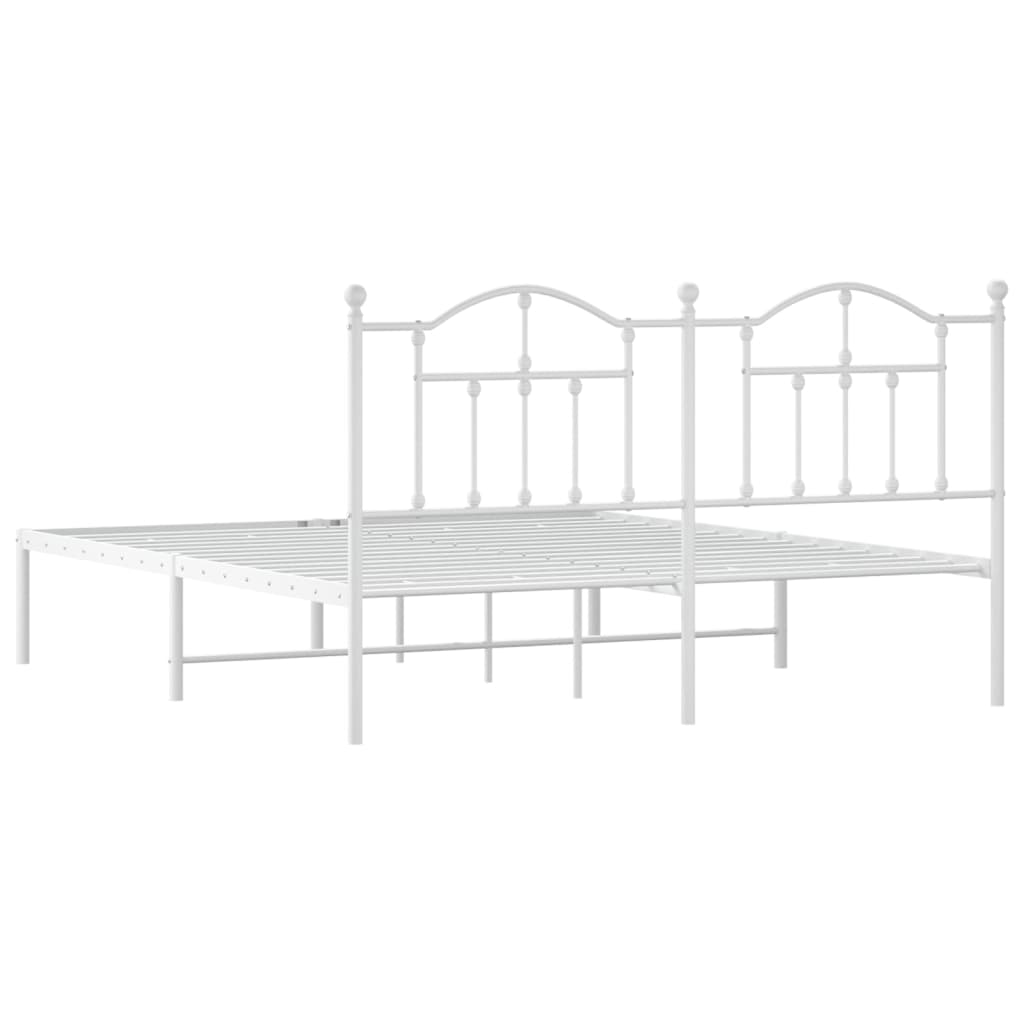 vidaXL Estructura de cama de metal con cabecero blanco 180x200 cm