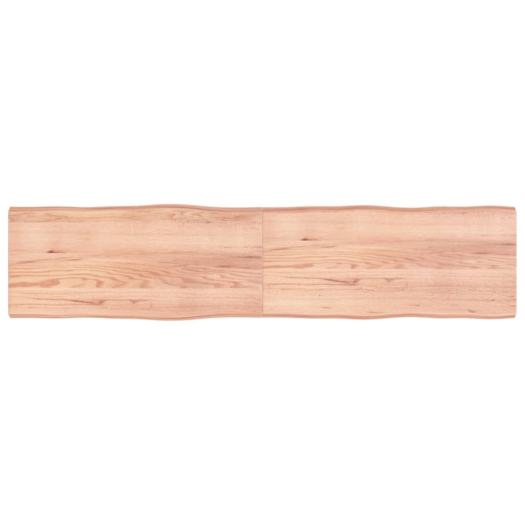 vidaXL Tablero mesa madera tratada borde natural marrón 220x50x(2-6)cm