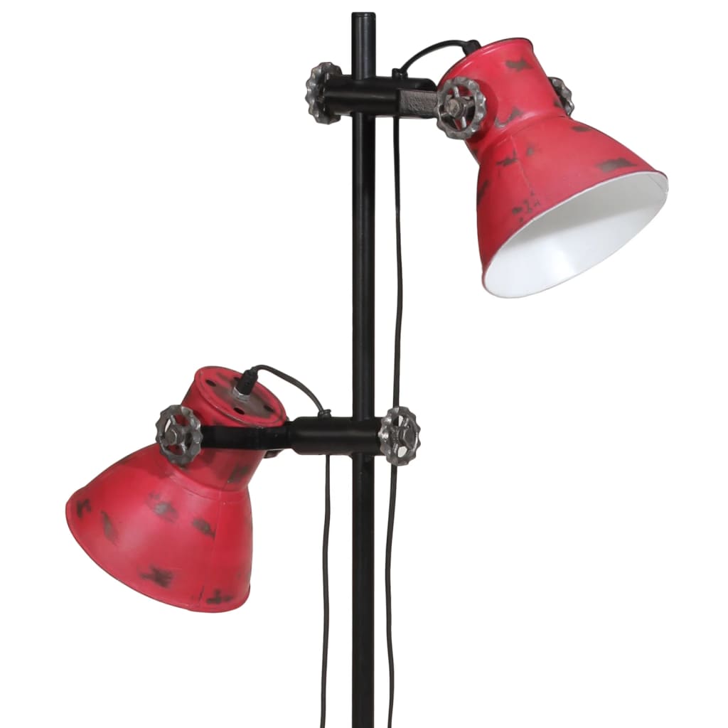 vidaXL Lámpara de pie rojo desgastado 25 W E27 25x25x90/160 cm