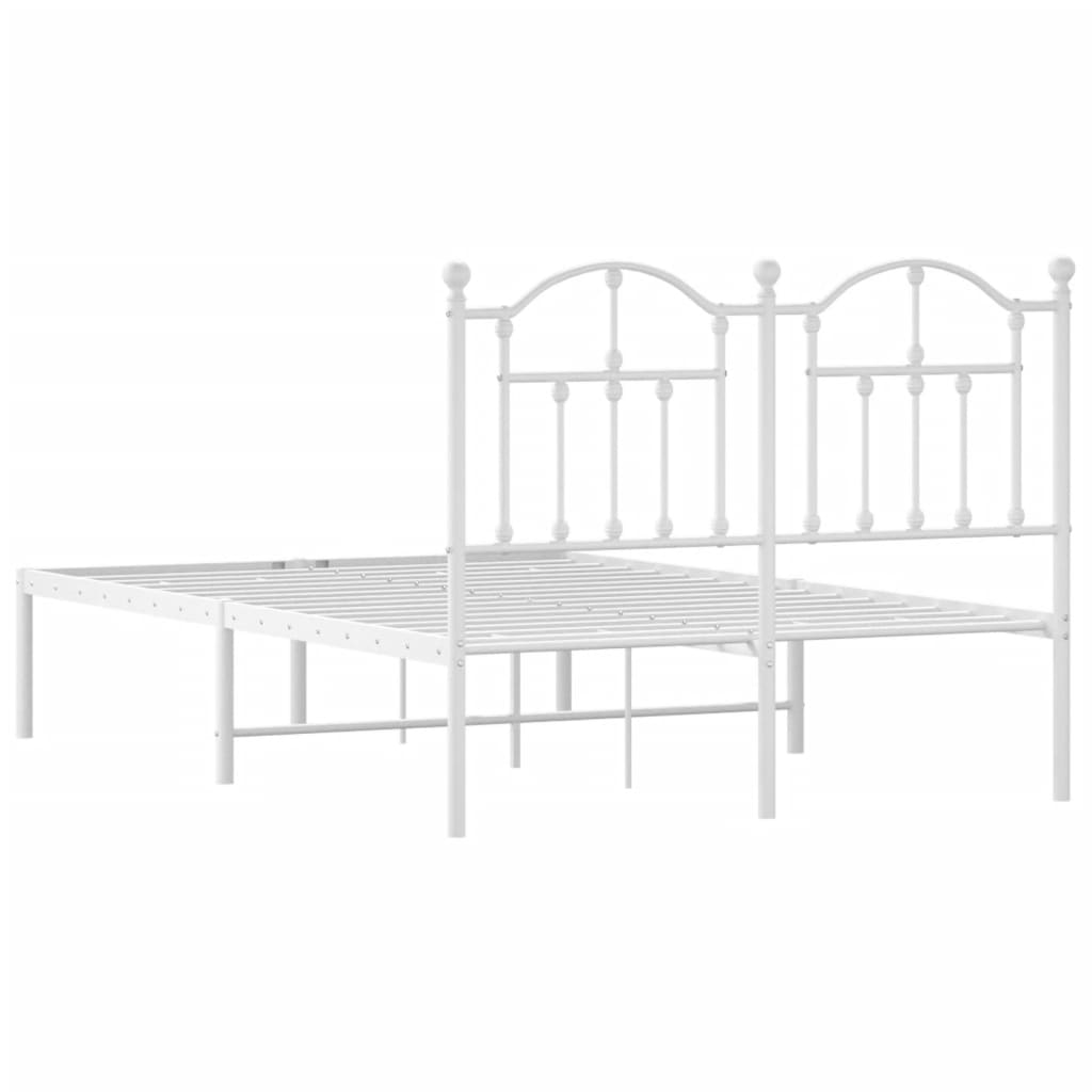 vidaXL Estructura de cama de metal con cabecero blanca 120x200 cm