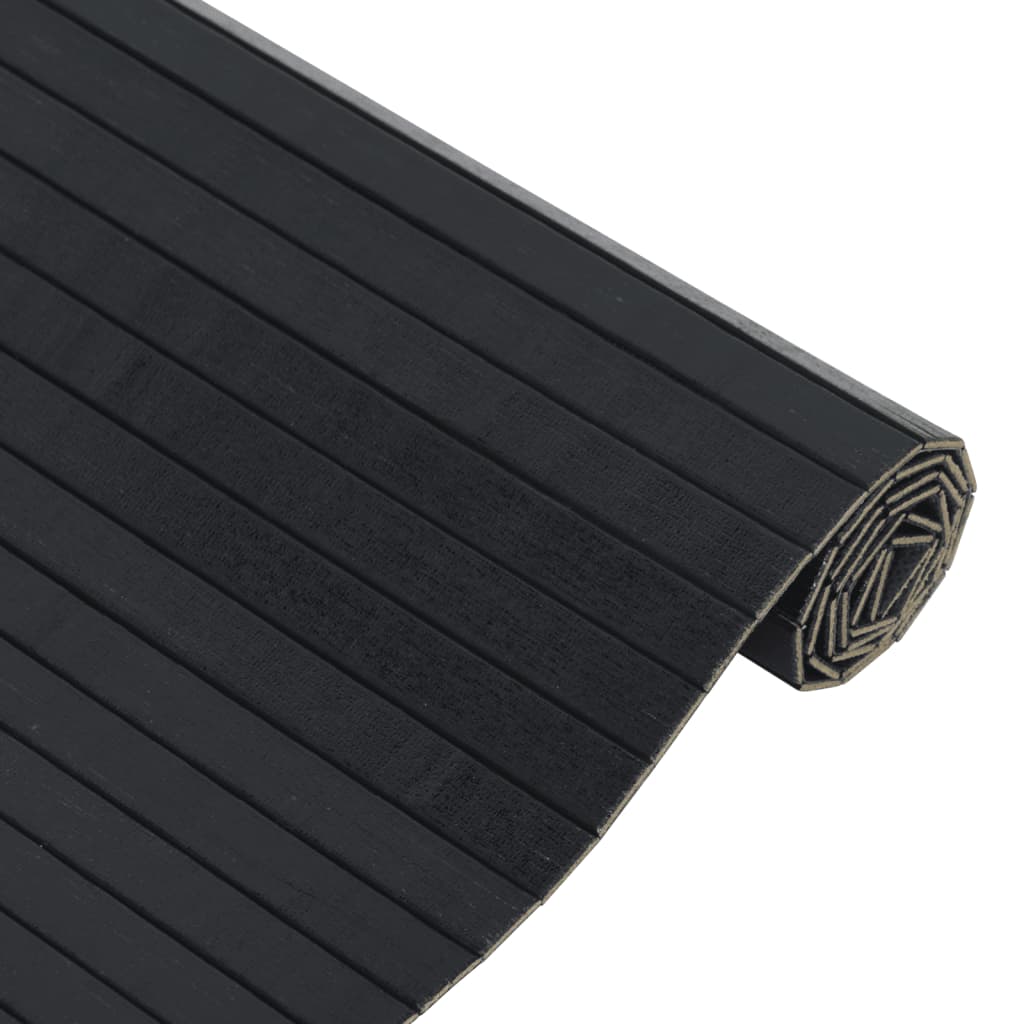 vidaXL Alfombra rectangular bambú negro 100x100 cm