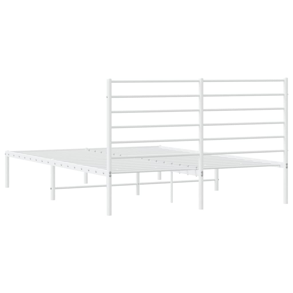 vidaXL Estructura cama sin colchón con cabecero metal blanco 120x190cm